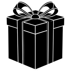 Gift Box vector silhouette black design white background