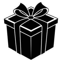 Gift Box vector silhouette black design white background