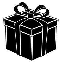 Gift Box vector silhouette black design white background