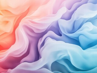 Fototapeta premium Colorful abstract fabric waves in soft gradient flowing pattern