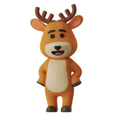 Cute Reindeer Mascot Standing Pose