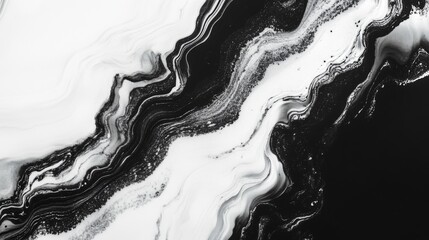 Abstract Black And White Swirling Paint Texture