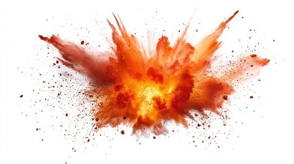 realistic explosion on white background.