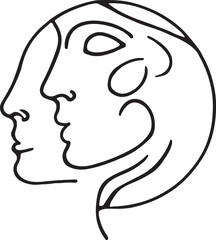illustration of a person face line art