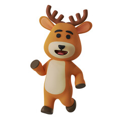 Cute Reindeer Mascot Walking Pose