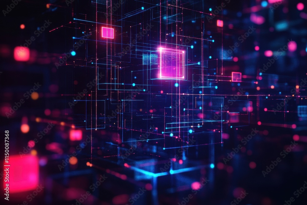 Poster abstract digital network data structure.