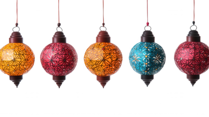 Colorful Decorative Hanging Lanterns in Various Patterns and Shades, Perfect for Festive Events and Home Decor Enhancements for an Inviting Atmosphere