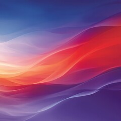 Obraz premium Colorful, abstract painting with a blue background and red and orange waves