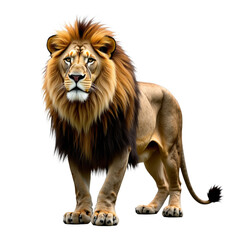 Obraz premium A majestic lion in profile Royal feline with mane on alert Lion