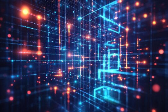 Abstract digital network data flow. (17) - Powered by Adobe