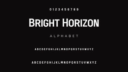Abstract modern sans serif alphabet font.
