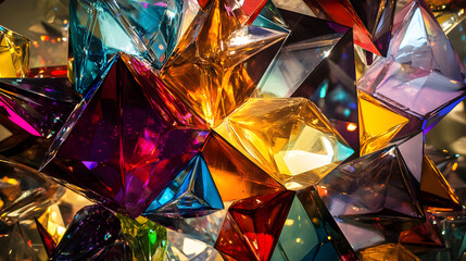 Ethereal Crystal Symphony: A Dance of Light and Geometry in Prismatic Harmony