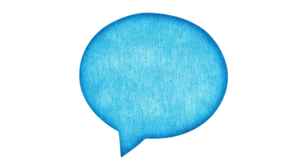 blue speech bubble, transparent background