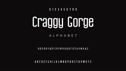 Abstract modern sans serif alphabet font.