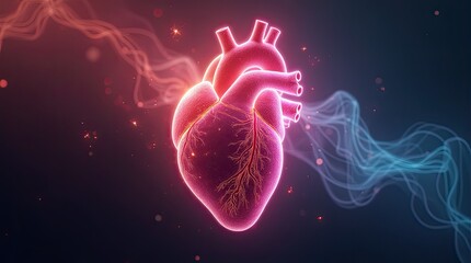 Obraz premium Stunning Digital Heart Illustration Showcasing Vibrant Colors and Intricate Detail