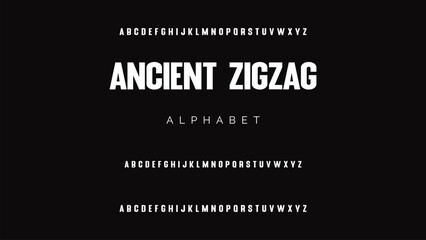 Abstract modern sans serif alphabet font.