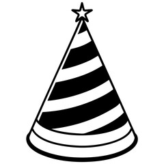 Party Hat vector silhouette black design white background