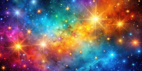 Obraz premium A mesmerizing celestial panorama showcasing vibrant nebulae and glittering stars, their cosmic glow illuminating the vast expanse of space.