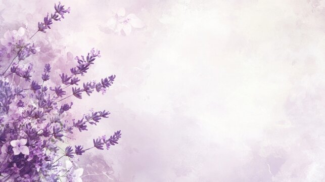 Lavender flowers on a soft purple background.