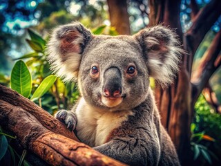 Fototapeta premium Taronga Zoo Koala: Endangered Aussie Icon, Wildlife Photography, Australian Fauna, Documentary Style