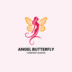  Angel Butterfly logo Design Vector