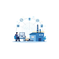 Industry and Technology Concept Vector Illustration