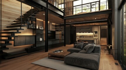 Transforming an open industrial-style home in a modern urban environment exploring innovative industrial interior design concepts