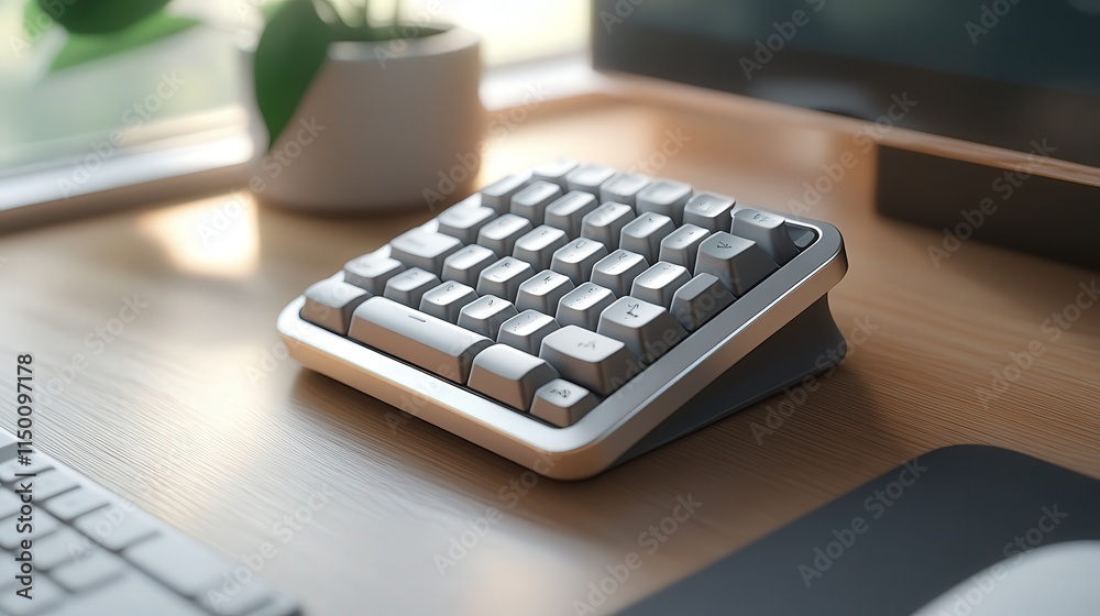 Aufkleber compact keyboard with an integrated numeric keypad, designed to save space while still offering full