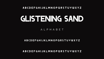 Abstract modern sans serif alphabet font.