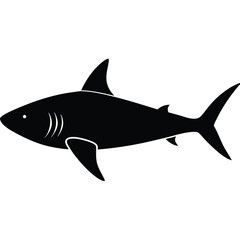 Obraz premium Fish silhouette on white background.