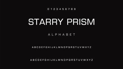 Abstract modern sans serif alphabet font.