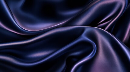 Obraz premium A close-up view of dark, silky fabric with a smooth, lustrous texture, showcasing elegant curves and folds.