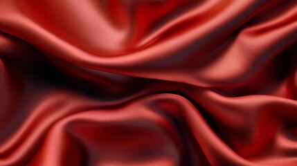 A close-up of luxurious red silk fabric, showcasing its smooth texture and elegant drape.