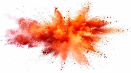 Vibrant Explosion of Orange and Red Powder