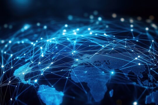 Global network connections visualized on a digital earth. (1)