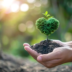 national arbor day celebration with educational events and tree giveaways, A person is holding a small tree that is growing out of a large pile of coins.