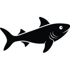 Obraz premium Cookiecutter shark silhouette on white background