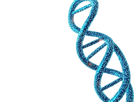 Vibrant and Detailed Representation of a DNA Helix with Neon Blue Lights Showcasing Genetic Structure and Molecular Science Concepts in a Stunning Overlay