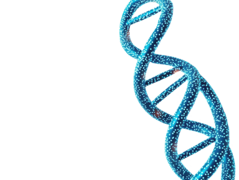 Vibrant and Detailed Representation of a DNA Helix with Neon Blue Lights Showcasing Genetic Structure and Molecular Science Concepts in a Stunning Overlay