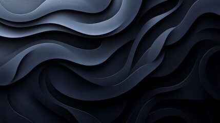 Obraz premium Abstract Dark Blue Wavy Layered Design