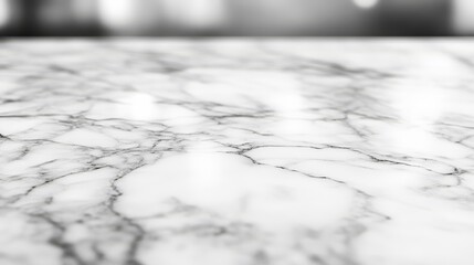 Obraz premium A close-up view of a polished marble surface showcasing intricate veining patterns, emanating elegance and sophistication.