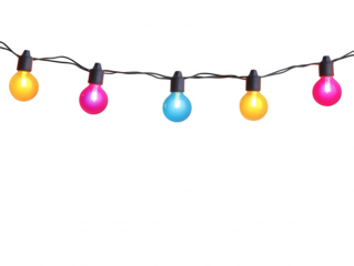 Colorful LED String Lights Displaying Vibrant Brightness for Festive Atmosphere, Party Decoration, Outdoor Events, and Celebratory Gatherings