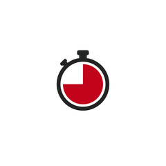 Stopwatch logo icon flat vector design
