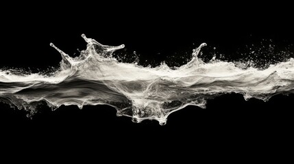 Abstract Water Splash Against Black Background