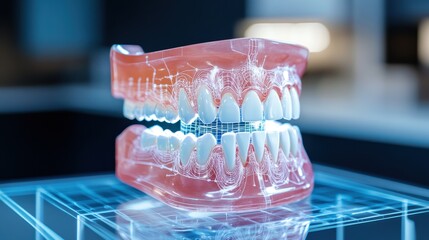 Transparent Dental Model with Digital Overlay in Clinical Setting