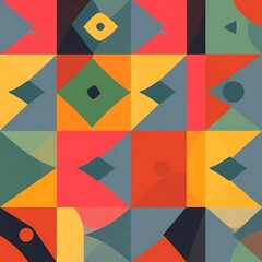 Obraz premium Vibrant Geometric Textile Design 