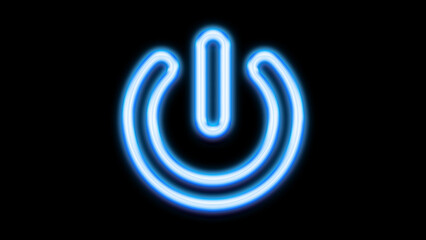 On off button switch icon neon glowing