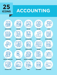 Accounting and Finance icon collection set. Containing design finance, accounting, analysis, business, financial, corporate