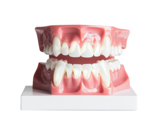 Realistic Dental Model Showcasing Upper and Lower Jaw with Complete Set of Teeth for Educational and Dental Training Purposes in Professional Settings