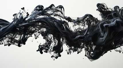 Abstract Black Ink Swirling In Water Design